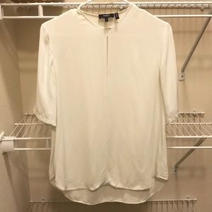 Theory Silk Keyhole Blouse